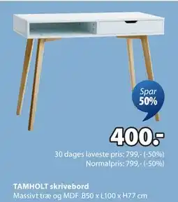 JYSK TAMHOLT skrivebord, DKK 400 tilbud