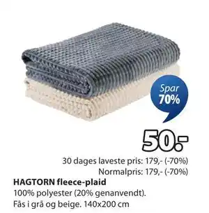 JYSK HAGTORN fleece-plaid, DKK 50 tilbud