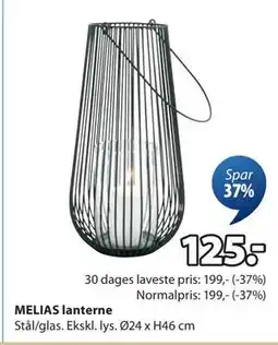 JYSK MELIAS lanterne, DKK 125 tilbud