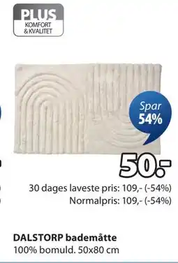 JYSK DALSTORP bademåtte, DKK 50 tilbud