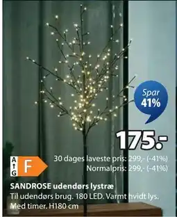 JYSK SANDROSE udendørs lystræ, DKK 175 tilbud