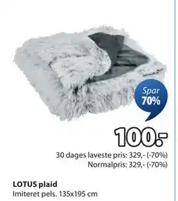 JYSK LOTUS plaid, DKK 100 tilbud