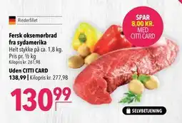 Citti Fersk oksemørbrad fra sydamerika, DKK 138.99, Medlemspris tilbud