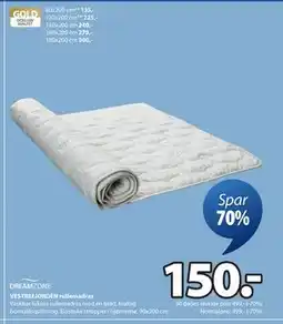 JYSK VESTREFJORDEN rullemadras, DKK 150 tilbud