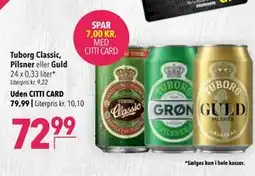 Citti Tuborg Classic, Pilsner eller Guld, DKK 79.99, Medlemspris tilbud