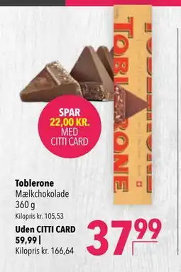 Citti Toblerone, DKK 59.99, Medlemspris tilbud