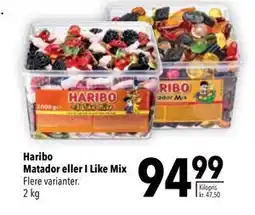 Citti Haribo Matador eller I Like Mix, DKK 94.99 tilbud