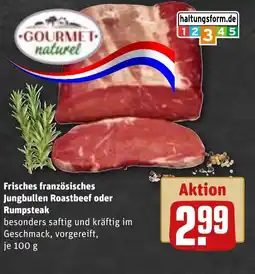 REWE DE Frisches französisches Jungbullen Roastbeef oder Rumpsteak tilbud