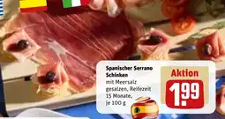 REWE DE Spanischer Serrano Schinken tilbud