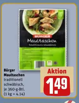 REWE DE Bürger Maultaschen tilbud