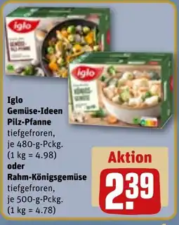 REWE DE Iglo Gemüse-Ideen Pilz-Pfanne , oder Rahm-Königsgemüse tilbud