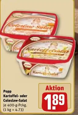 REWE DE Popp Kartoffel- oder Coleslaw-Salat tilbud