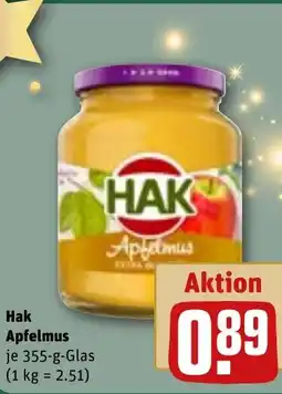 REWE DE Hak Apfelmus tilbud