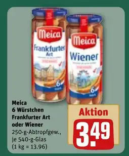 REWE DE Meica Frankfurter 6 Würstchen Frankfurter Art oder Wiener tilbud