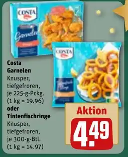 REWE DE Costa Garnelen , oder Tintenfischringe tilbud