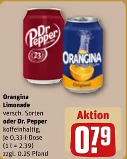 REWE DE Orangina Limonade , oder Dr. Pepper tilbud