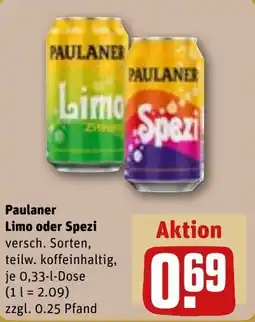 REWE DE Paulaner Limo oder Spezi tilbud