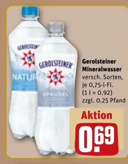 REWE DE Gerolsteiner Mineralwasser tilbud