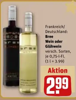 REWE DE Frankreich/ Deutschland: Bree Wein oder Glühwein tilbud