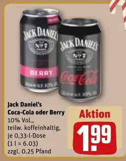 REWE DE Jack Daniel's Coca-Cola oder Berry tilbud