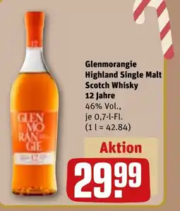 REWE DE Glenmorangie Highland Single Malt Scotch Whisky 12 Jahre tilbud