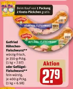 REWE DE Gutfried Hähnchen- Fleischwurst ,oder Geflügel- Fleischwurst tilbud
