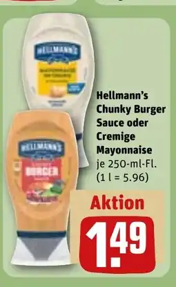 REWE DE Hellmann's Chunky Burger Sauce oder Cremige Mayonnaise tilbud