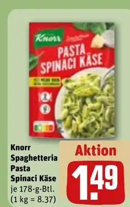 REWE DE Knorr Spaghetteria Pasta Spinaci Käse tilbud