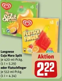 REWE DE Langnese Cuja Mara Split , oder Flutschfinger tilbud
