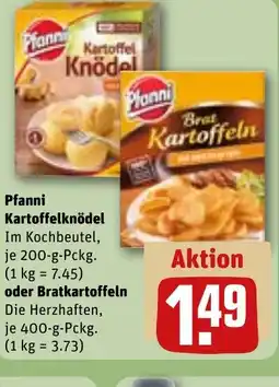 REWE DE Pfanni Kartoffelknödel, oder Bratkartoffeln Die Herzhaften, tilbud