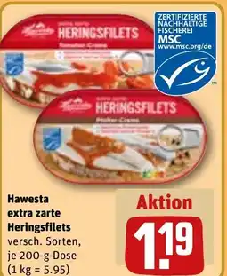 REWE DE Hawesta extra zarte Heringsfilets tilbud
