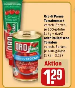 REWE DE Oro di Parma Tomatenmark, oder italienische Tomaten tilbud