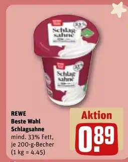 REWE DE Rewe beste wahl schlagsahne tilbud