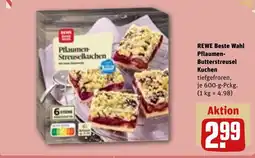 REWE DE REWE Beste Wahl Pflaum Kuchen en- Butterstreusel tilbud