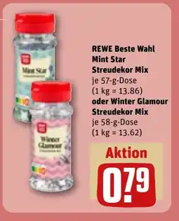REWE DE Rewe beste wahl mint star streudekor mix, oder Winter Glamour Streudekor Mix tilbud