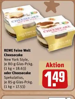REWE DE REWE Feine Welt Cheesecake , oder Cheesecake Spekulatius tilbud