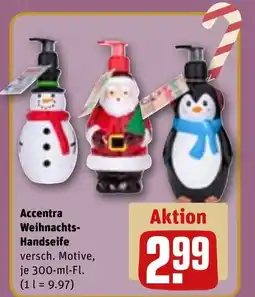 REWE DE Accentra Weihnachts- Handseife tilbud