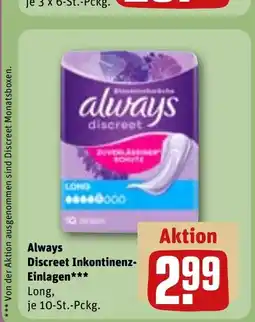 REWE DE Always Discreet Inkontinenz- Einlagen tilbud