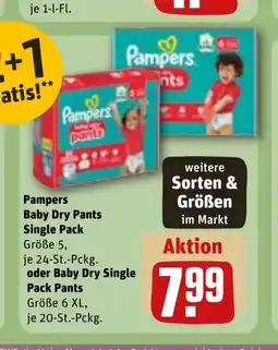 REWE DE Pampers Baby Dry Pants Single Pack , oder Baby Dry Single Pack Pants tilbud
