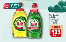 REWE DE Fairy Geschirr- spülmittel tilbud
