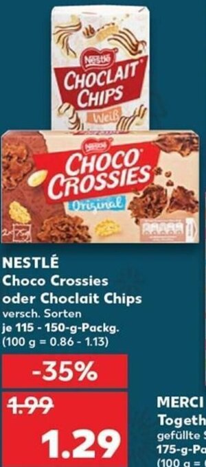 Kaufland Nestlé Choco Crossies Oder Choclait Chips tilbud