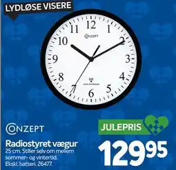 Din Isenkræmmer Radiostyret vægur, DKK 129.95 tilbud