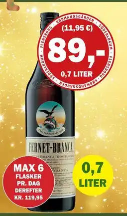 Købmandsgården Fernet-Branca, DKK 89 tilbud