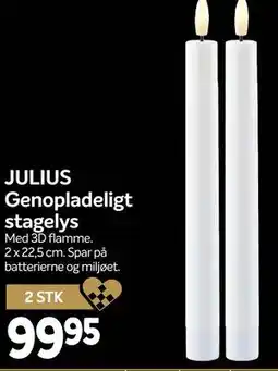 Din Isenkræmmer JULIUS Genopladeligt stagelys, DKK 99.95 tilbud