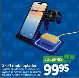 Din Isenkræmmer 3-i-1 mobiloplader, DKK 99.95 tilbud