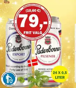 Købmandsgården Paderborner Export, Pilsner, DKK 79 tilbud