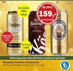 Købmandsgården Warsteiner, Köstritzer, Franziskaner, DKK 159 tilbud