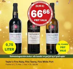 Købmandsgården Taylor´s Fine Ruby, Fine Tawny, Fine White Port, DKK 66.66 tilbud