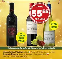 Købmandsgården Errazuriz Reserva, DKK 55.55 tilbud