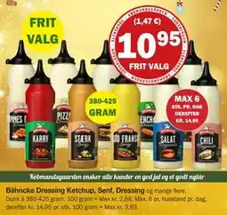 Købmandsgården Bähncke Dressing Ketchup, Senf, Dressing, DKK 10.95 tilbud